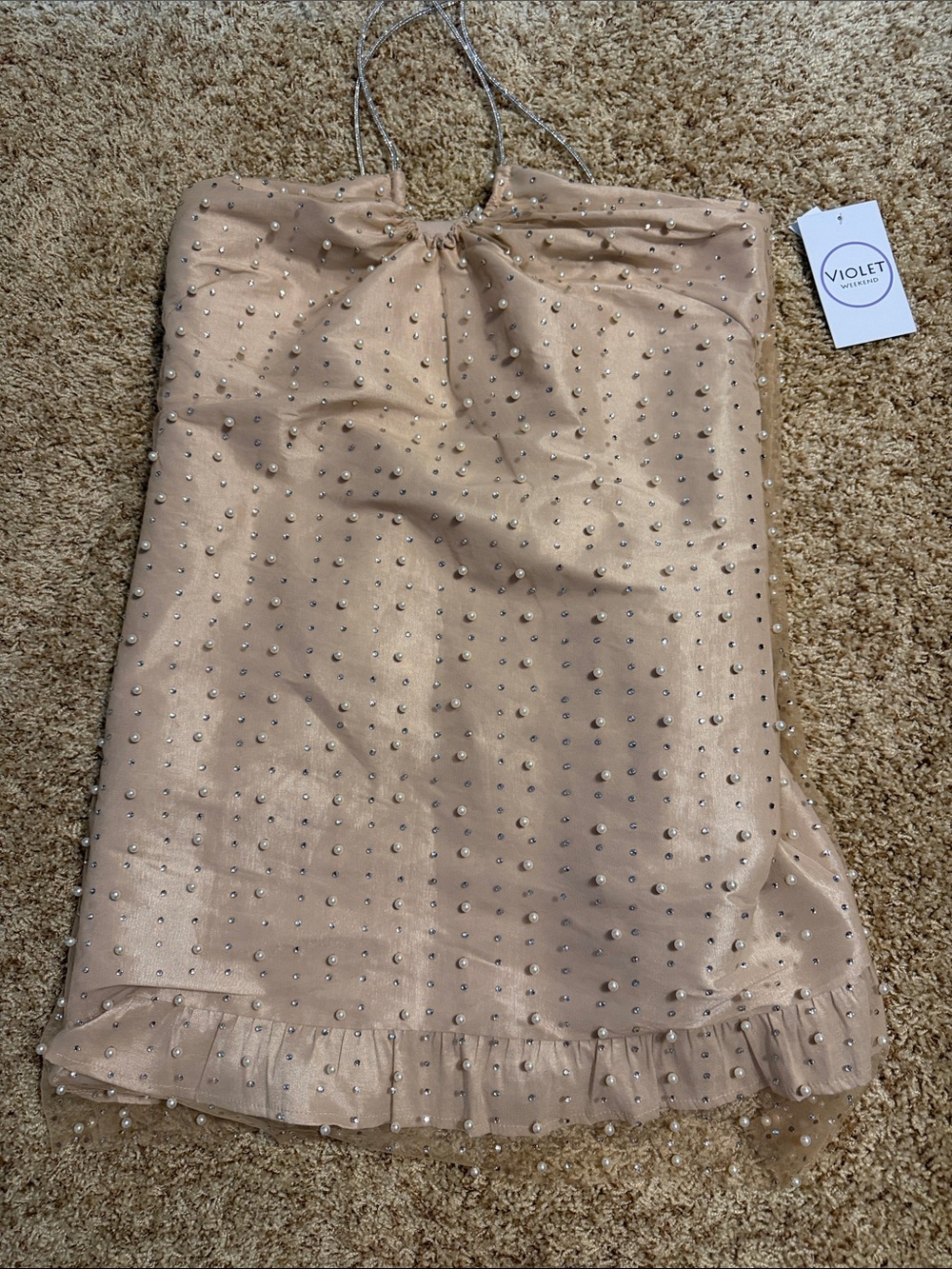 Nude Beaded Dress